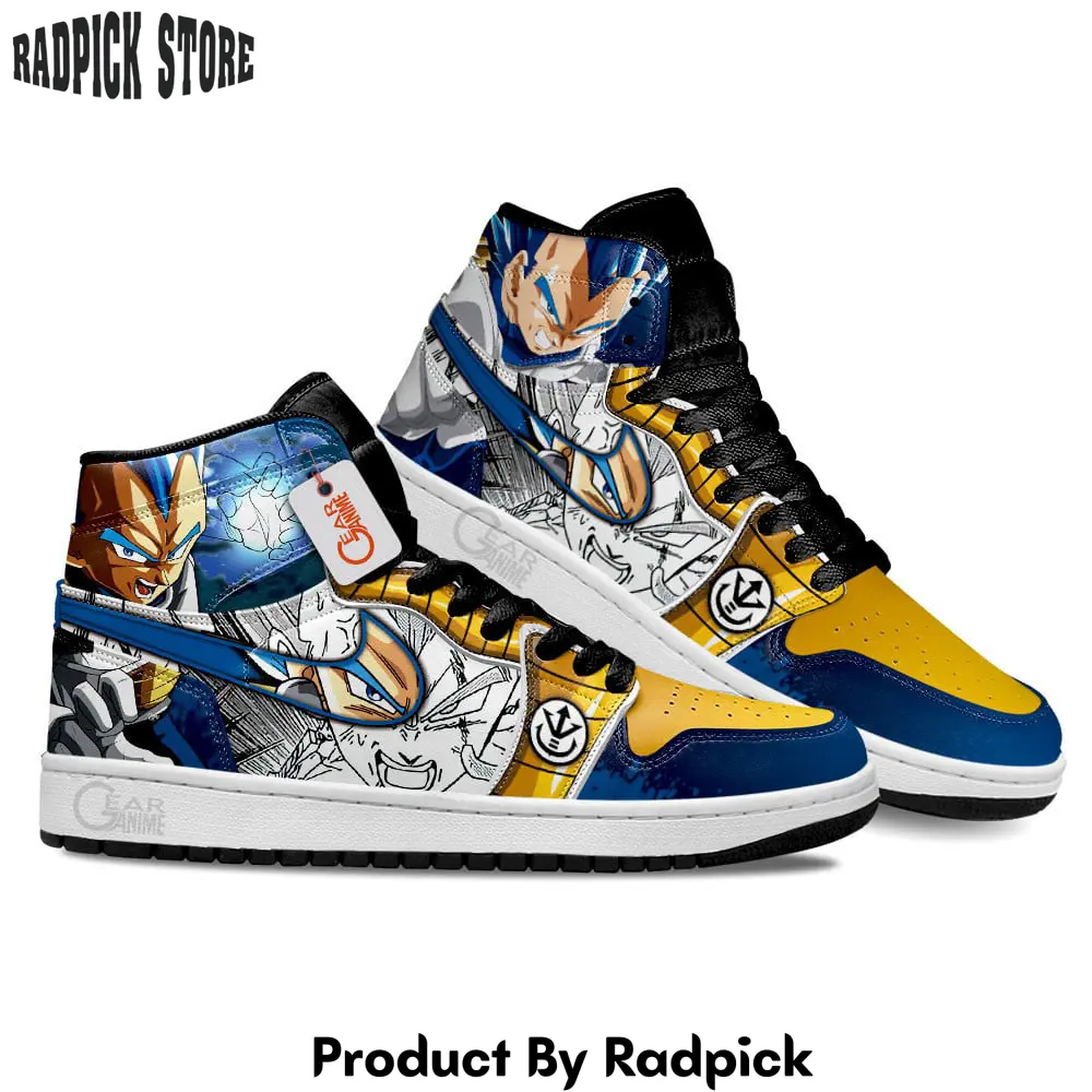 Vegeta blue air jordan high top sneakers custom mixed manga  rp0355652